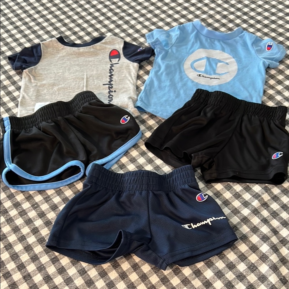 Champion Kids' T-Shirt and Shorts Set - Blue and Black